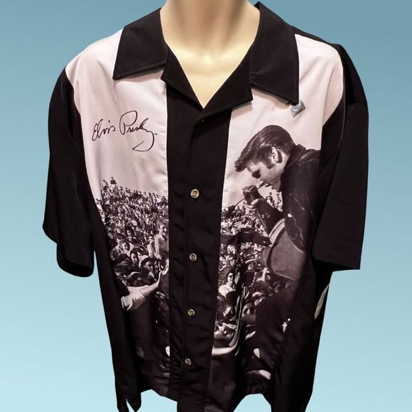 NWT ELVIS PRESLEY CROWD MEN'S PANEL SHIRT 3X XXL - Picture 1 of 10